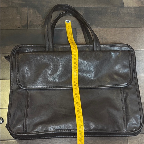 Zara Man Elegant Brown Faux Leather Laptop Bag - Picture 11 of 11